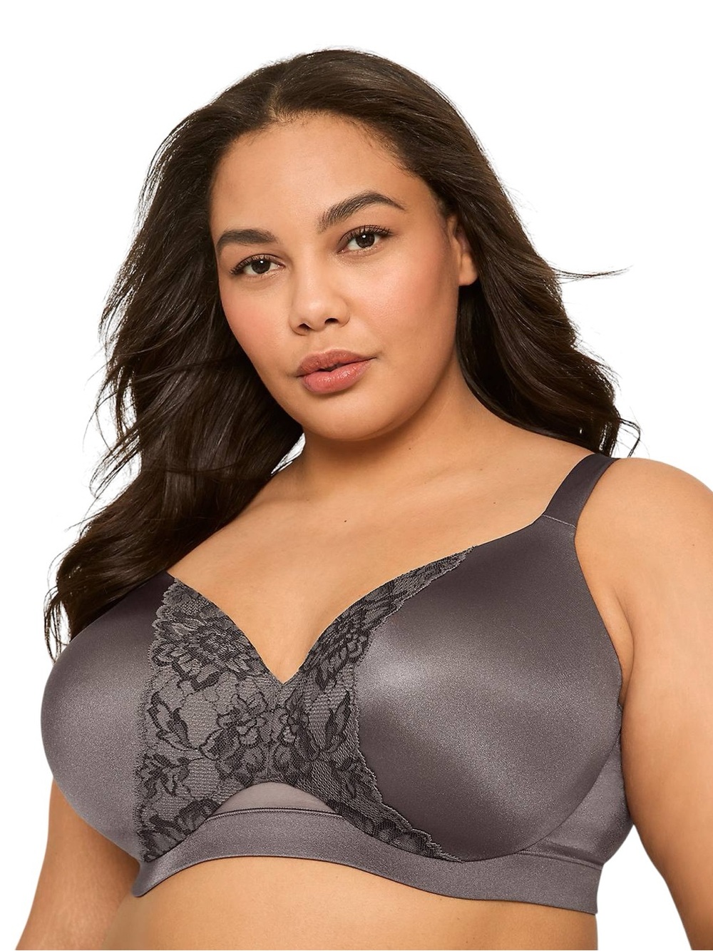 CACIQUE Smooth Lightly Lined Full Coverage Bra with Lace